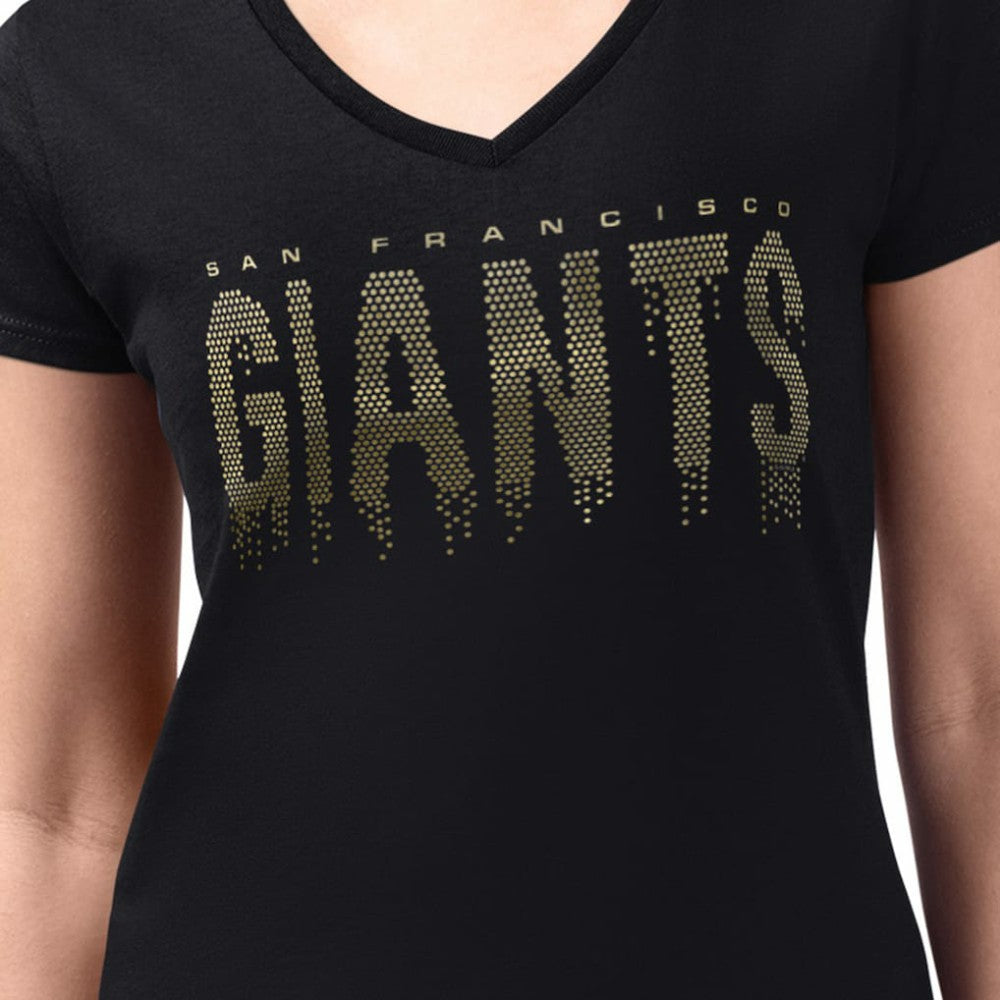 San Francisco Giants G-III 4Her by Carl Banks Women's Metallic Drop Lightweight V-Neck T-Shirt - MLB T-shirts