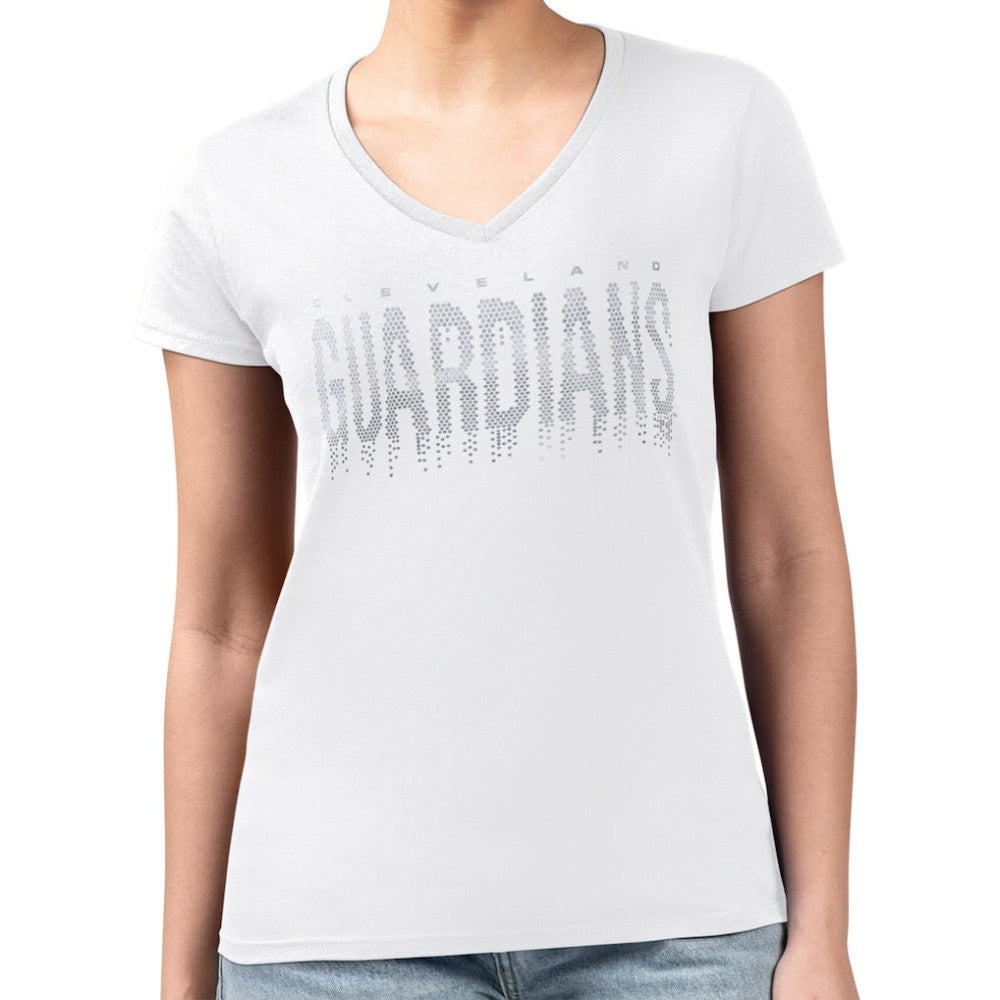 Cleveland Guardians G-III 4Her by Carl Banks Women's Metallic Drop Lightweight V-Neck T-Shirt - MLB T-shirts
