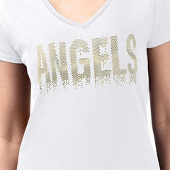 Los Angeles Angels G-III 4Her by Carl Banks Women's Metallic Drop Lightweight V-Neck T-Shirt - MLB T-shirts