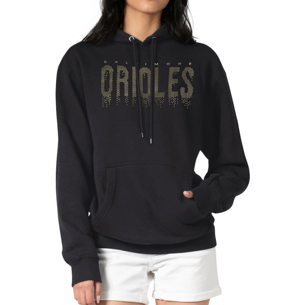 Baltimore Orioles G-III 4Her by Carl Banks Women's Metallic Drop Fleece Hoodie - MLB Hoodies