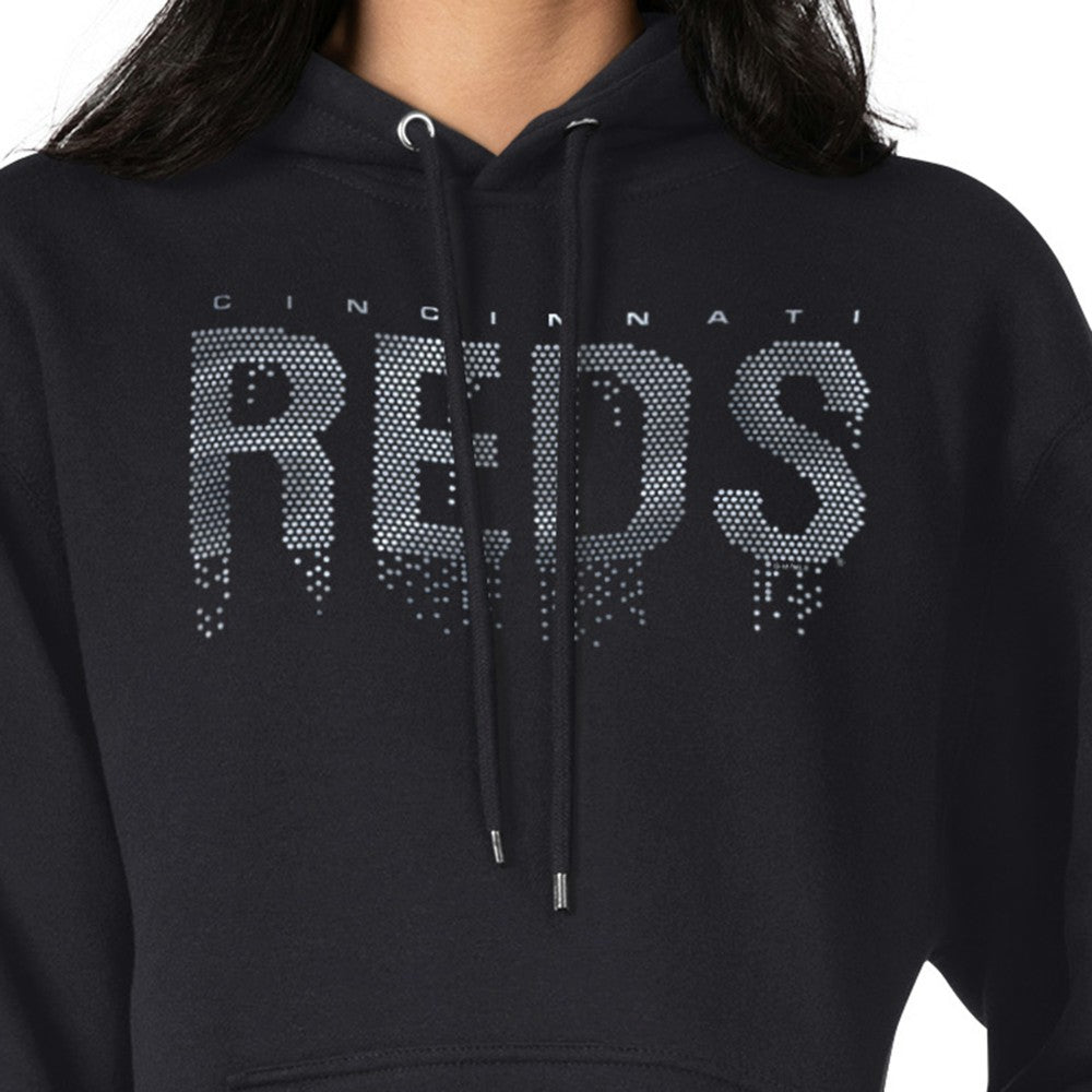 Cincinnati Reds G-III 4Her by Carl Banks Women's Metallic Drop Fleece Hoodie - MLB Hoodies