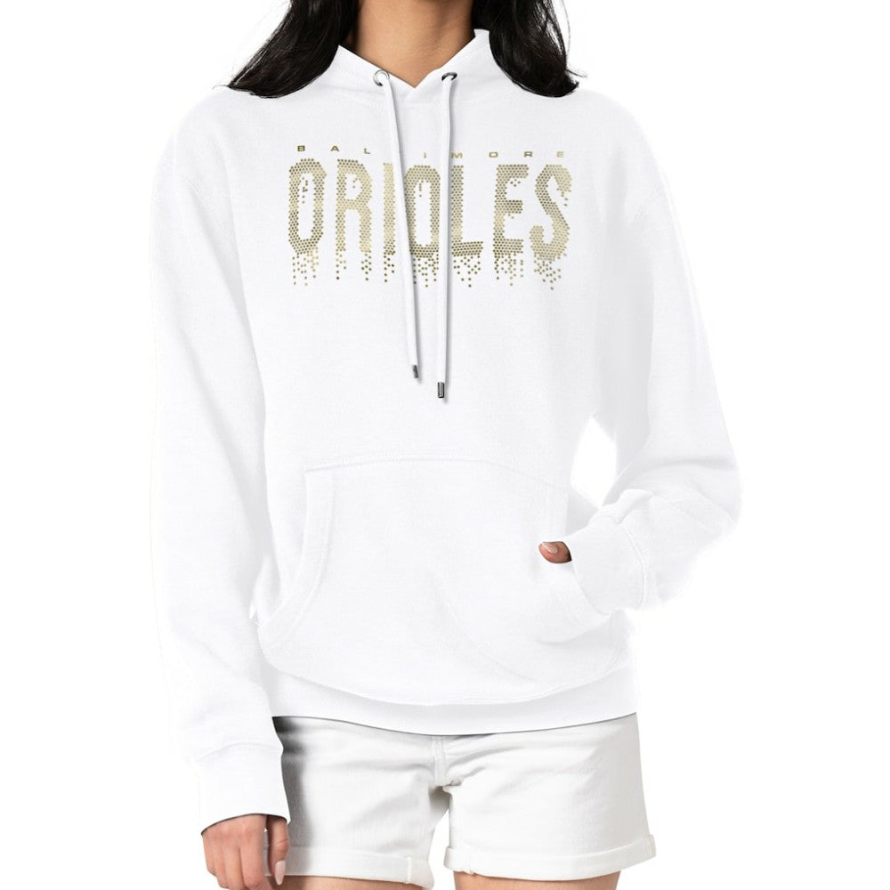 Baltimore Orioles G-III 4Her by Carl Banks Women's Metallic Drop Fleece Hoodie - MLB Hoodies