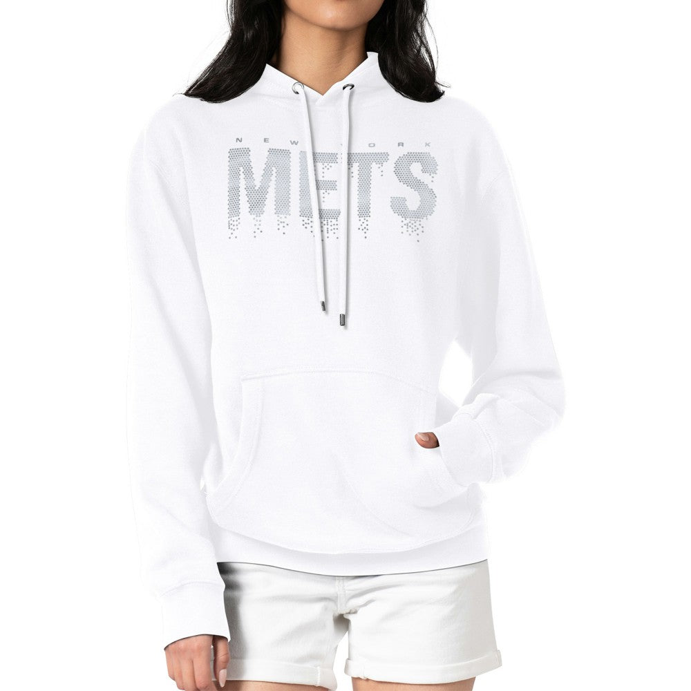 New York Mets G-III 4Her by Carl Banks Women's Metallic Drop Fleece Hoodie - MLB Hoodies