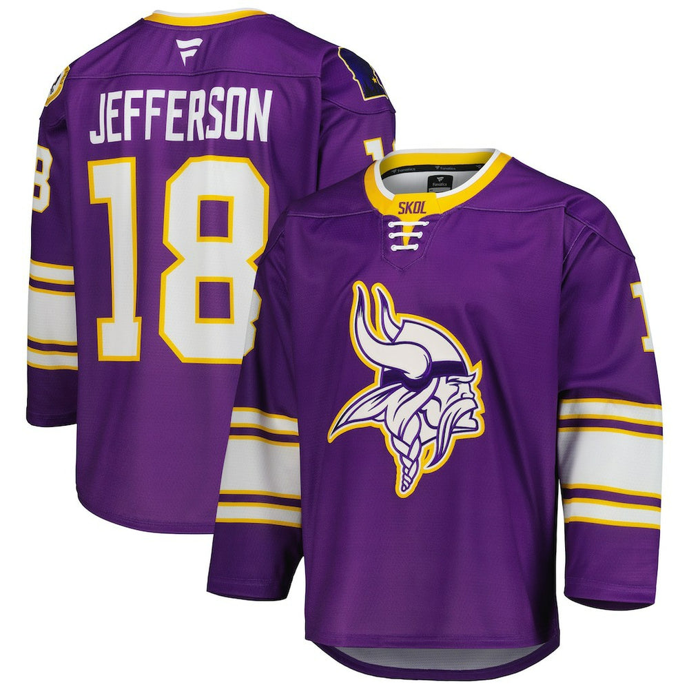 Minnesota Vikings Justin Jefferson  Hockey Jersey | NFL Sale