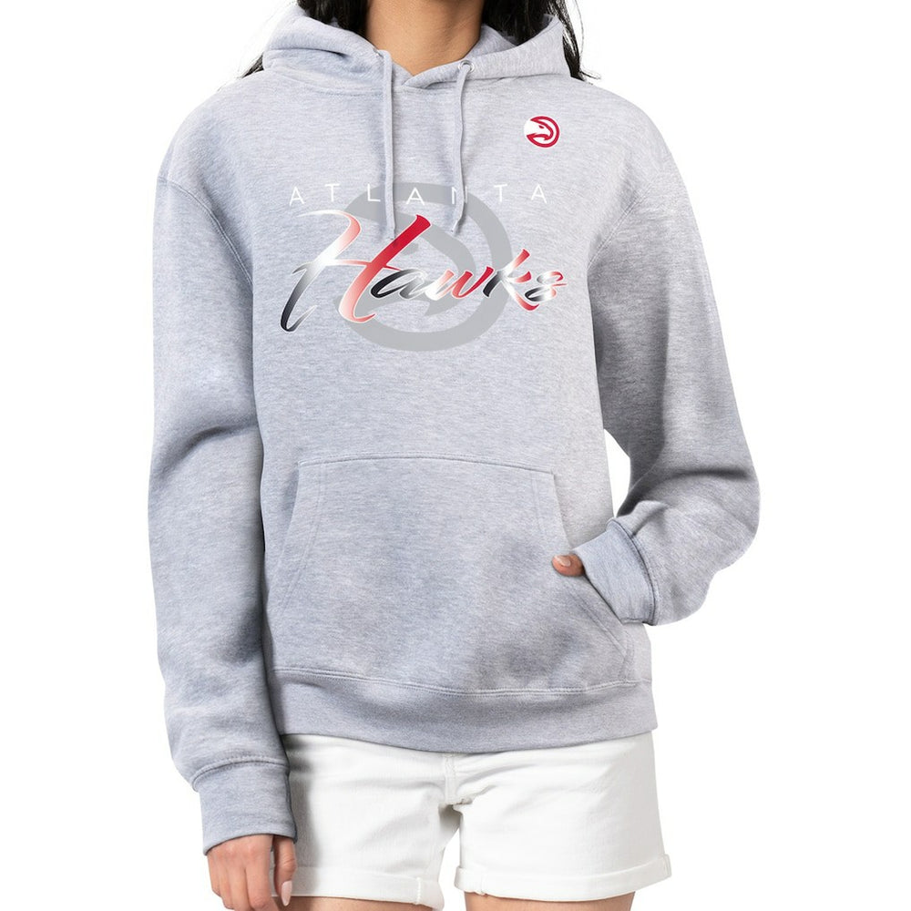 Gray Atlanta Hawks G-III 4Her by Carl Banks Women's Shadow Logo Tri-Blend Fleece Hoodie | NBA