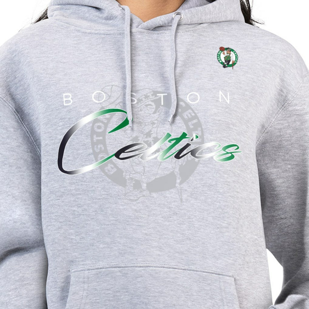 Gray Boston Celtics G-III 4Her by Carl Banks Women's Shadow Logo Tri-Blend Fleece Hoodie | NBA