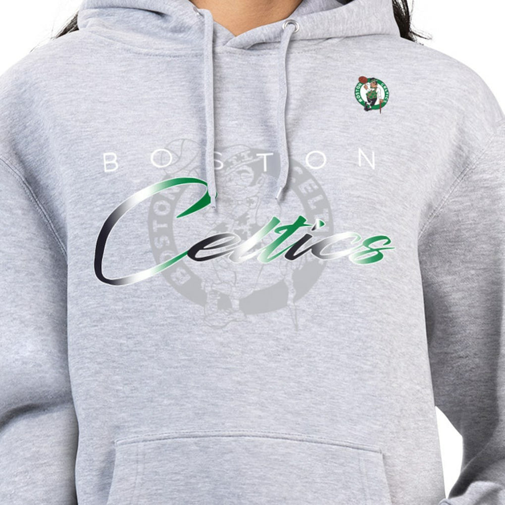 Gray Boston Celtics G-III 4Her by Carl Banks Women's Shadow Logo Tri-Blend Fleece Hoodie | NBA