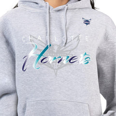 Gray Charlotte Hornets G-III 4Her by Carl Banks Women's Shadow Logo Tri-Blend Fleece Hoodie | NBA