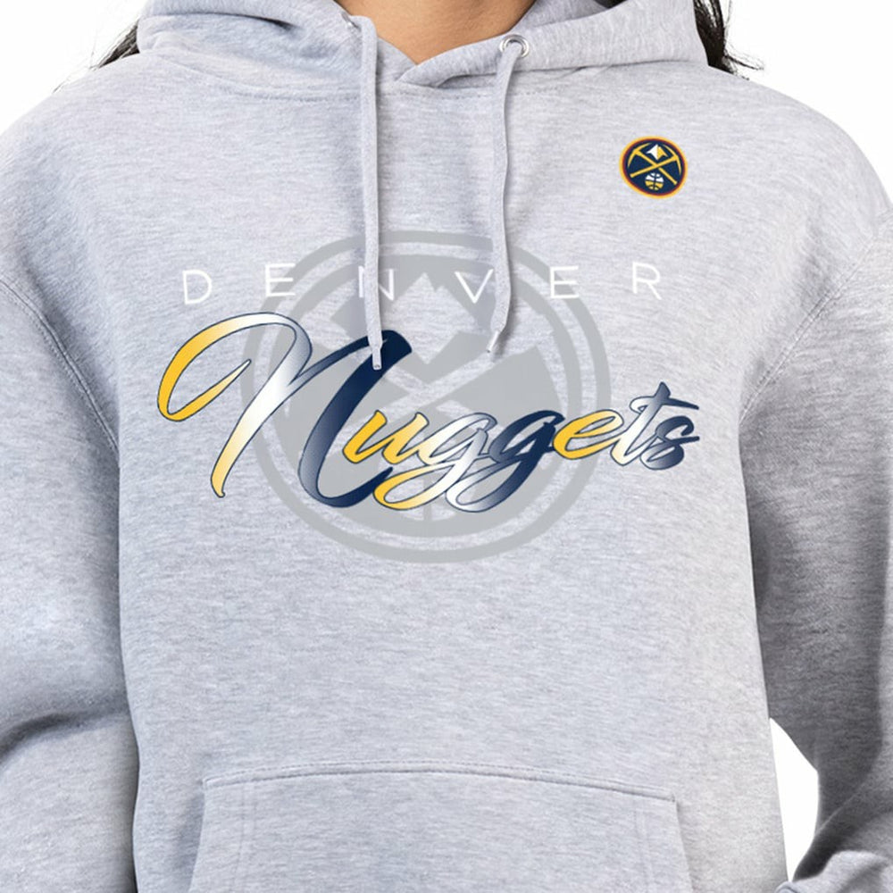 Gray Denver Nuggets G-III 4Her by Carl Banks Women's Shadow Logo Tri-Blend Fleece Hoodie sale | NBA