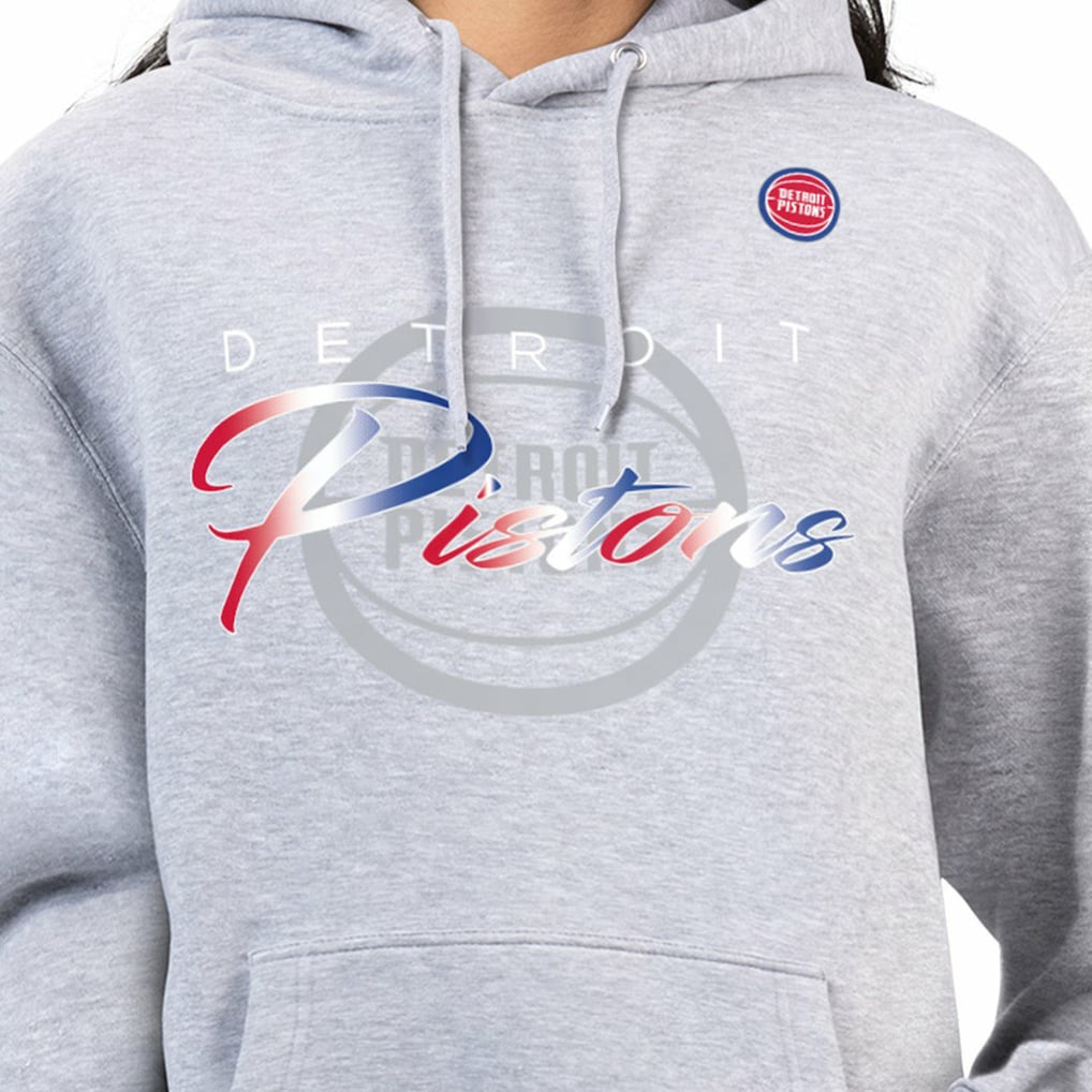 Gray Detroit Pistons G-III 4Her by Carl Banks Women's Shadow Logo Tri-Blend Fleece Hoodie sale | NBA