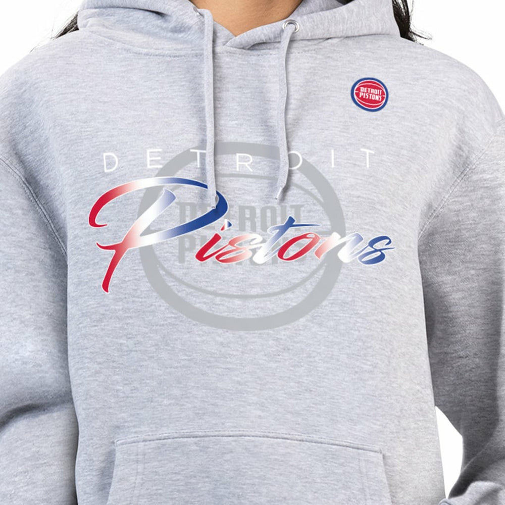 Gray Detroit Pistons G-III 4Her by Carl Banks Women's Shadow Logo Tri-Blend Fleece Hoodie sale | NBA