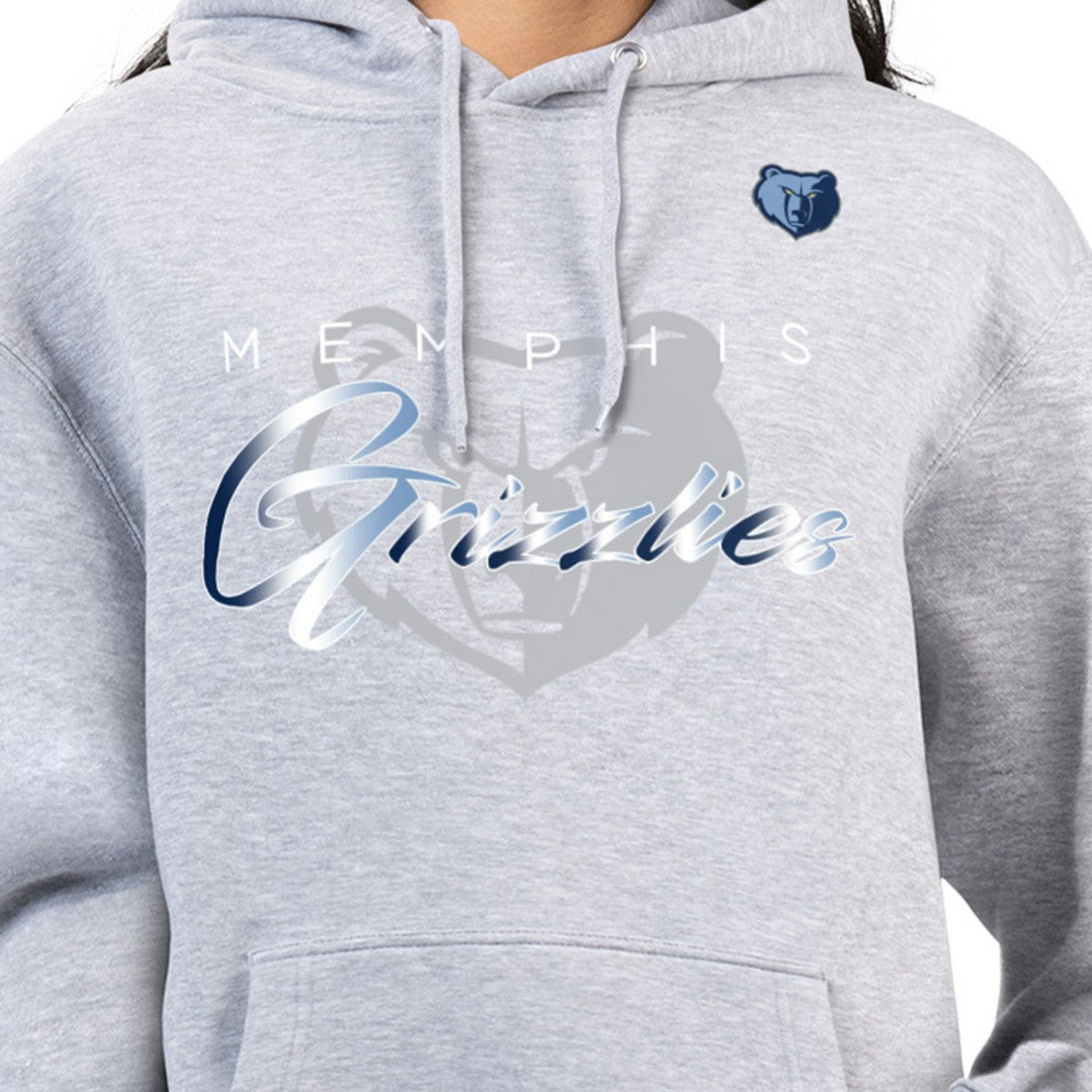 Gray Memphis Grizzlies G-III 4Her by Carl Banks Women's Shadow Logo Tri-Blend Fleece Hoodie | NBA
