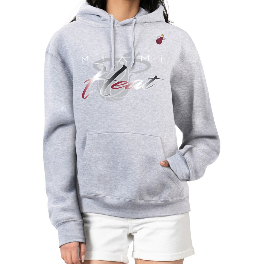 Gray Miami Heat G-III 4Her by Carl Banks Women's Shadow Logo Tri-Blend Fleece Hoodie | NBA