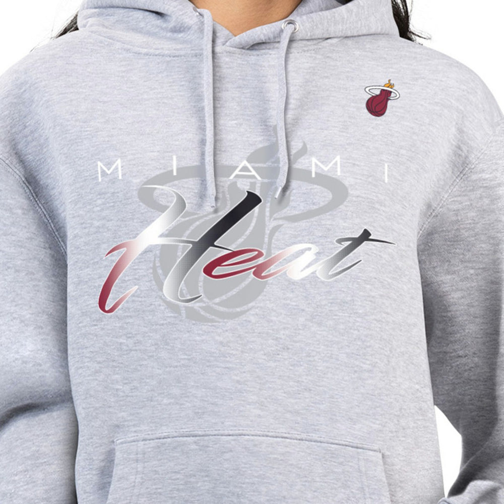 Gray Miami Heat G-III 4Her by Carl Banks Women's Shadow Logo Tri-Blend Fleece Hoodie | NBA