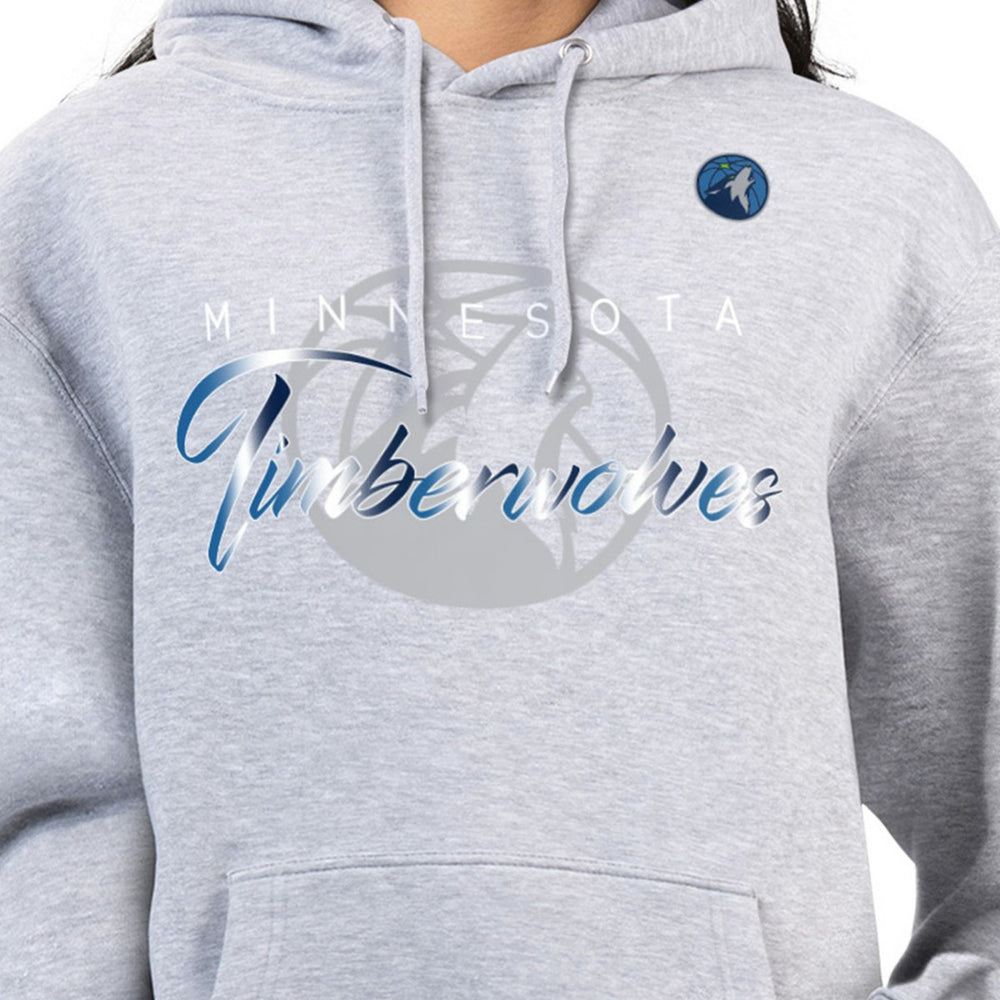 Gray Minnesota Timberwolves G-III 4Her by Carl Banks Women's Shadow Logo Tri-Blend Fleece Hoodie | NBA