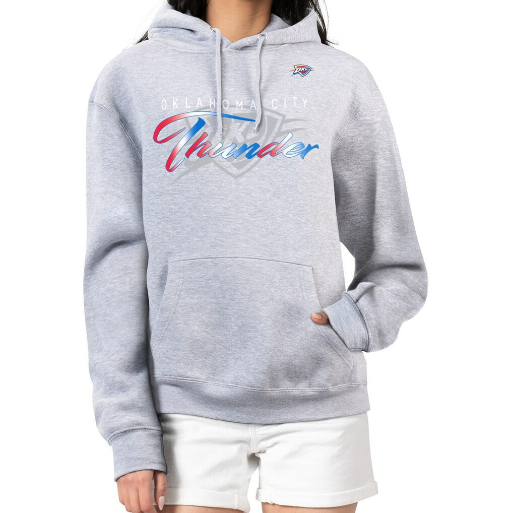 Gray Oklahoma City Thunder G-III 4Her by Carl Banks Women's Shadow Logo Tri-Blend Fleece Hoodie | NBA