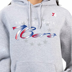 Gray Philadelphia 76ers G-III 4Her by Carl Banks Women's Shadow Logo Tri-Blend Fleece Hoodie | NBA