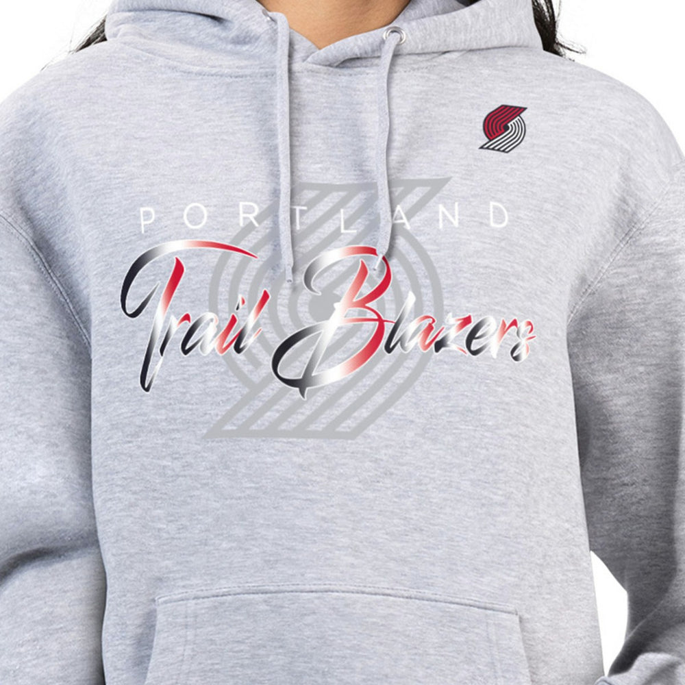 Gray Portland Trail Blazers G-III 4Her by Carl Banks Women's Shadow Logo Tri-Blend Fleece Hoodie | NBA