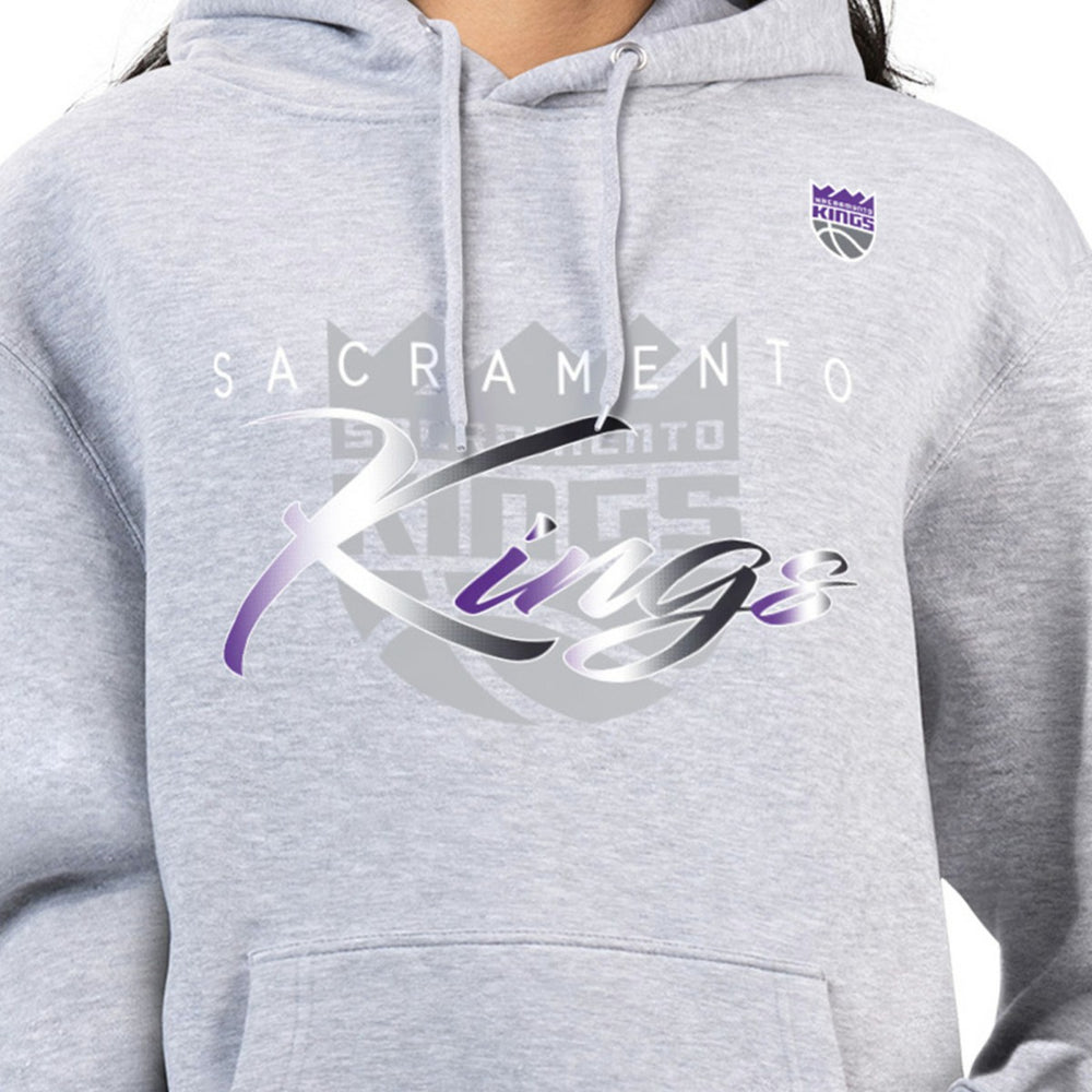 Gray Sacramento Kings G-III 4Her by Carl Banks Women's Shadow Logo Tri-Blend Fleece Hoodie | NBA