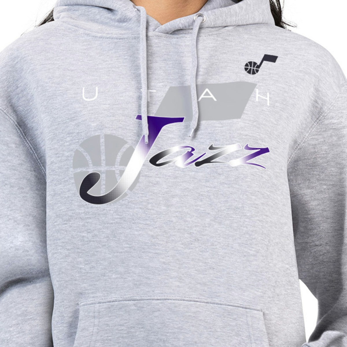 Gray Utah Jazz G-III 4Her by Carl Banks Women's Shadow Logo Tri-Blend Fleece Hoodie | NBA