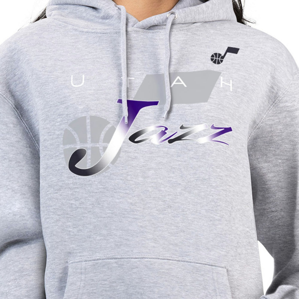 Gray Utah Jazz G-III 4Her by Carl Banks Women's Shadow Logo Tri-Blend Fleece Hoodie | NBA