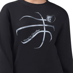 Black Memphis Grizzlies G-III 4Her by Carl Banks Women's Metallic Print Basketball Sketch Fleece Sweatshirt | NBA