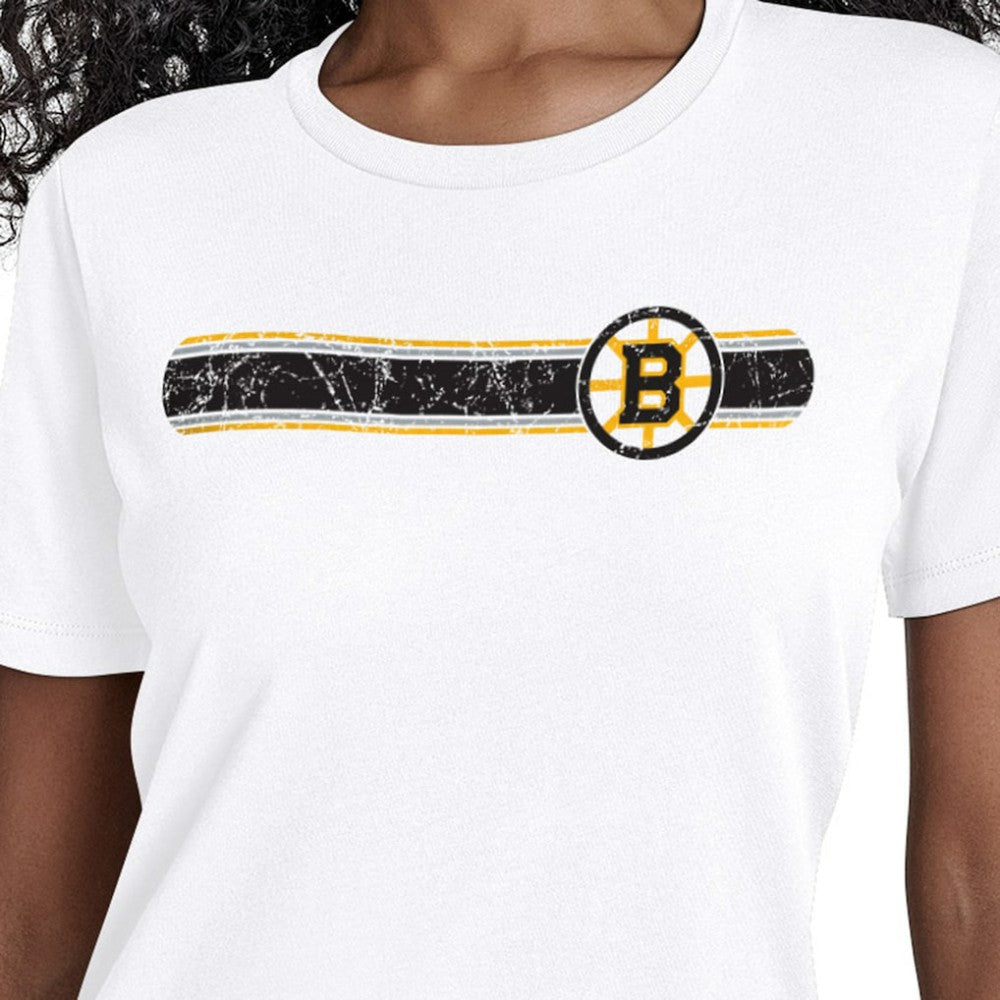 Boston Bruins Starter Women's Team Stripe T-Shirt -  NHL T-shirts