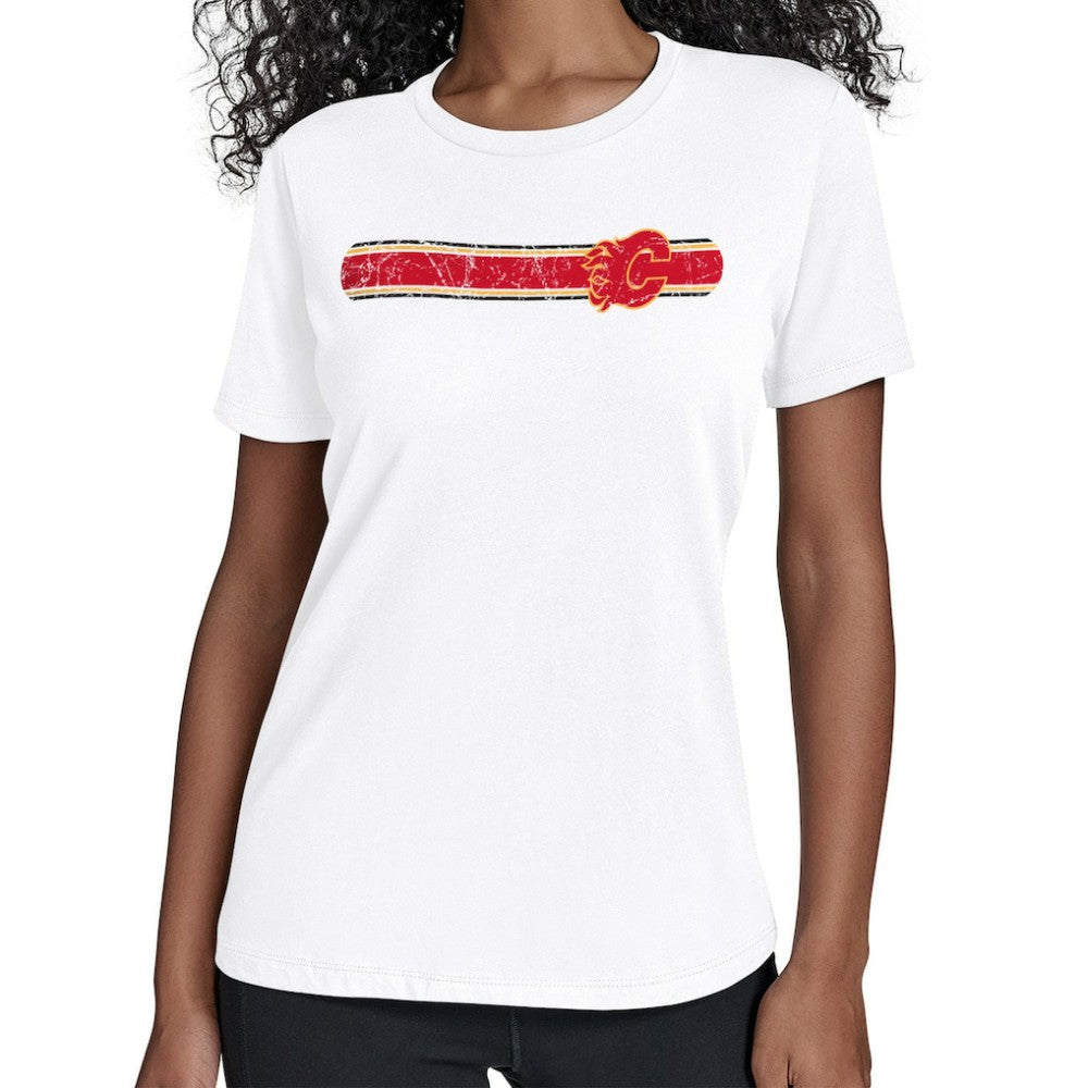 Calgary Flames Starter Women's Team Stripe T-Shirt -  NHL T-shirts