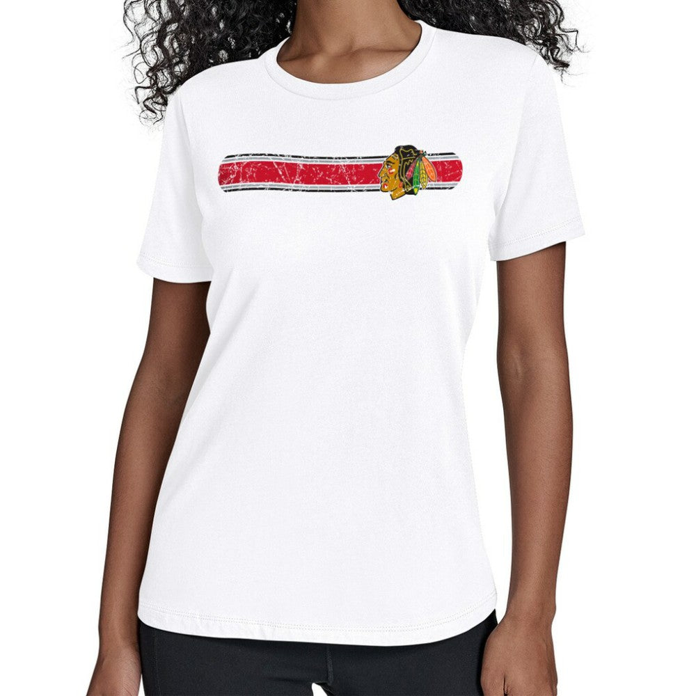 Chicago Blackhawks Starter Women's Team Stripe T-Shirt -  NHL T-shirts