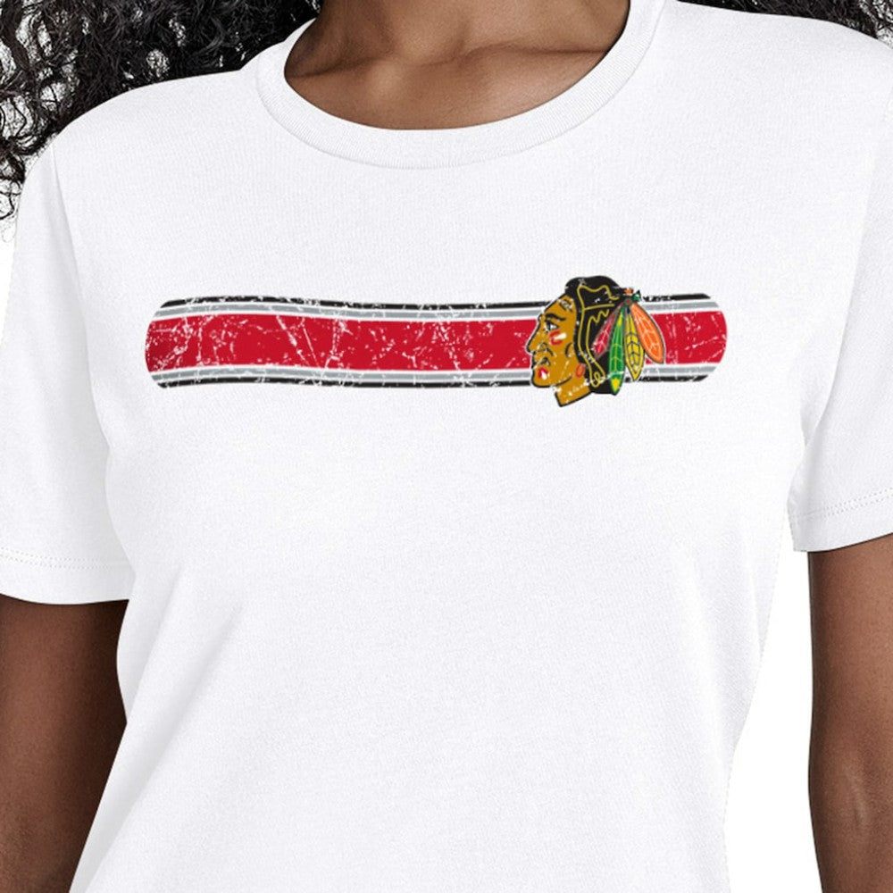 Chicago Blackhawks Starter Women's Team Stripe T-Shirt -  NHL T-shirts