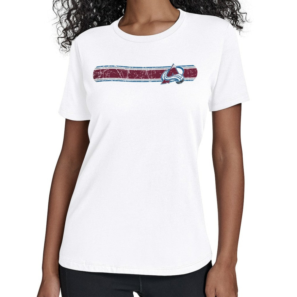 Colorado Avalanche Starter Women's Team Stripe T-Shirt -  NHL T-shirts