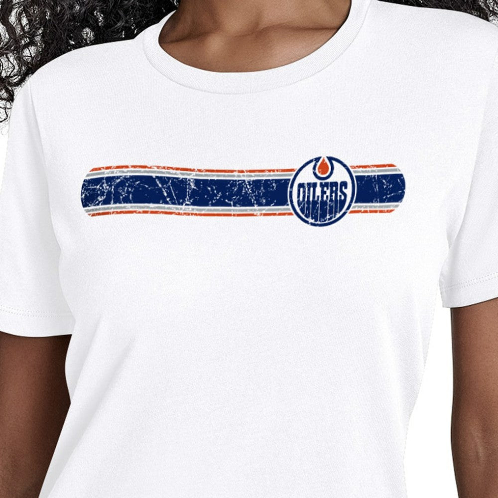 Edmonton Oilers Starter Women's Team Stripe T-Shirt -  NHL T-shirts