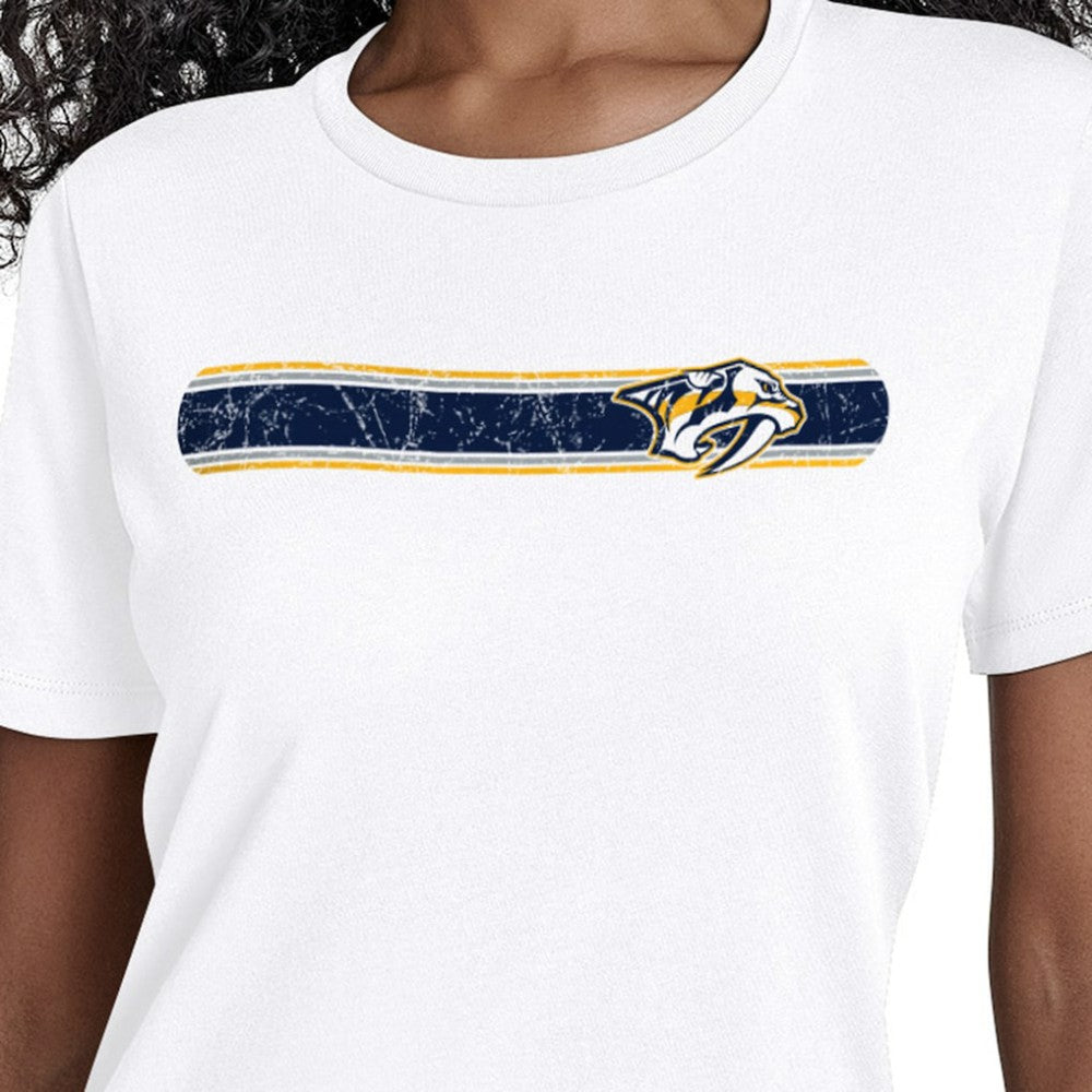 Nashville Predators Starter Women's Team Stripe T-Shirt -  NHL T-shirts