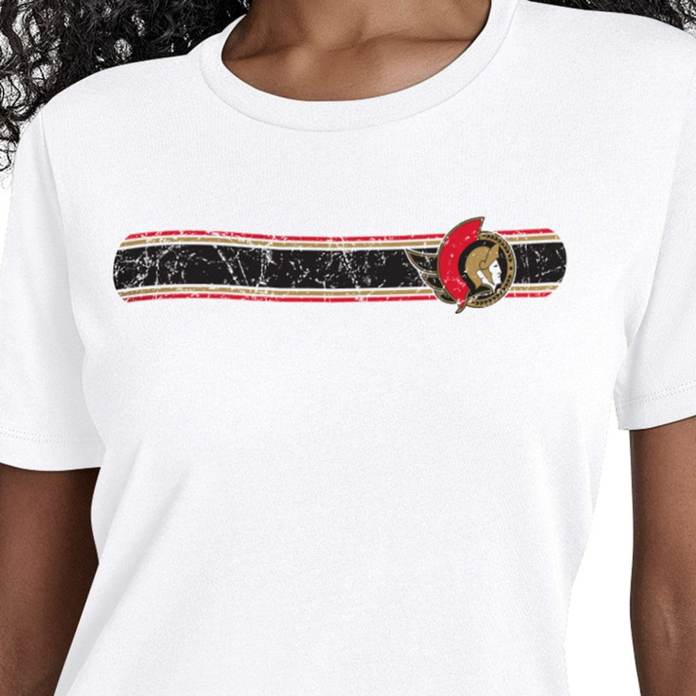 Ottawa Senators Starter Women's Team Stripe T-Shirt -  NHL T-shirts