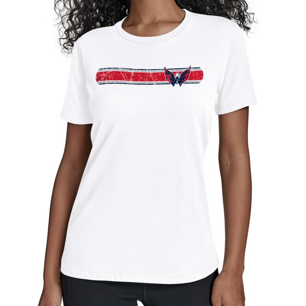 Washington Capitals Starter Women's Team Stripe T-Shirt -  NHL T-shirts