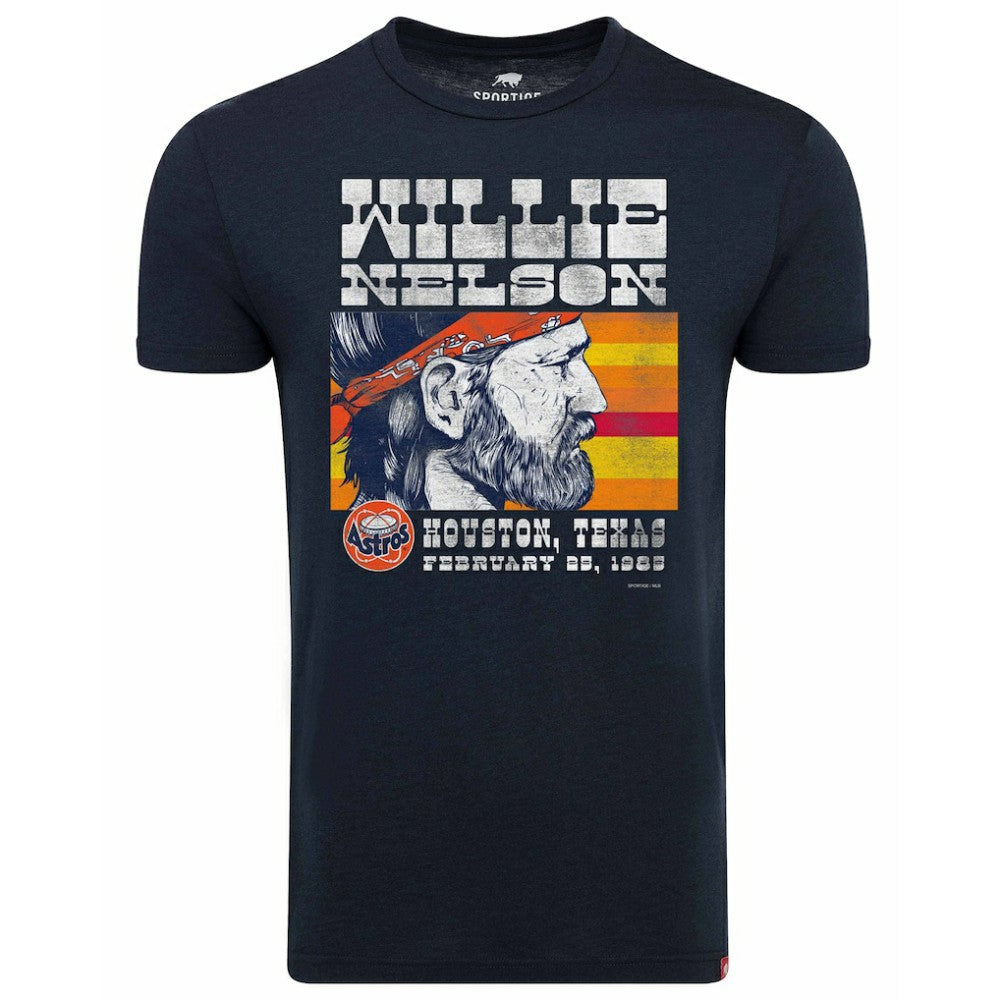 Houston Astros x Willie Nelson Sportiqe Unisex Comfy Tri-Blend T-Shirt - MLB T-shirts