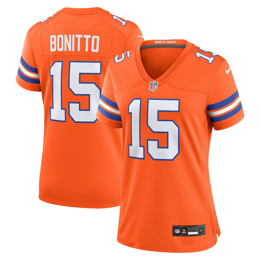 Denver Broncos Nik Bonitto  Women's Alternate 2 Mile High Collection 1977 Throwback Game Jersey | NFL US