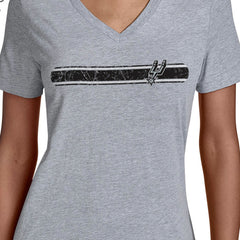 Gray San Antonio Spurs Starter Women's Team Stripe V-Neck T-Shirt | NBA