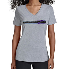 Gray Utah Jazz Starter Women's Team Stripe V-Neck T-Shirt | NBA