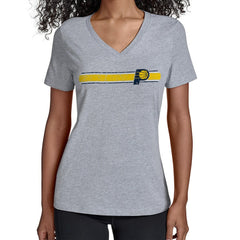 Gray Indiana Pacers Starter Women's Team Stripe V-Neck T-Shirt | NBA