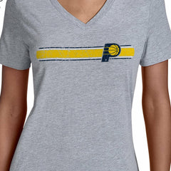 Gray Indiana Pacers Starter Women's Team Stripe V-Neck T-Shirt | NBA