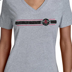 Gray Houston Rockets Starter Women's Team Stripe V-Neck T-Shirt | NBA
