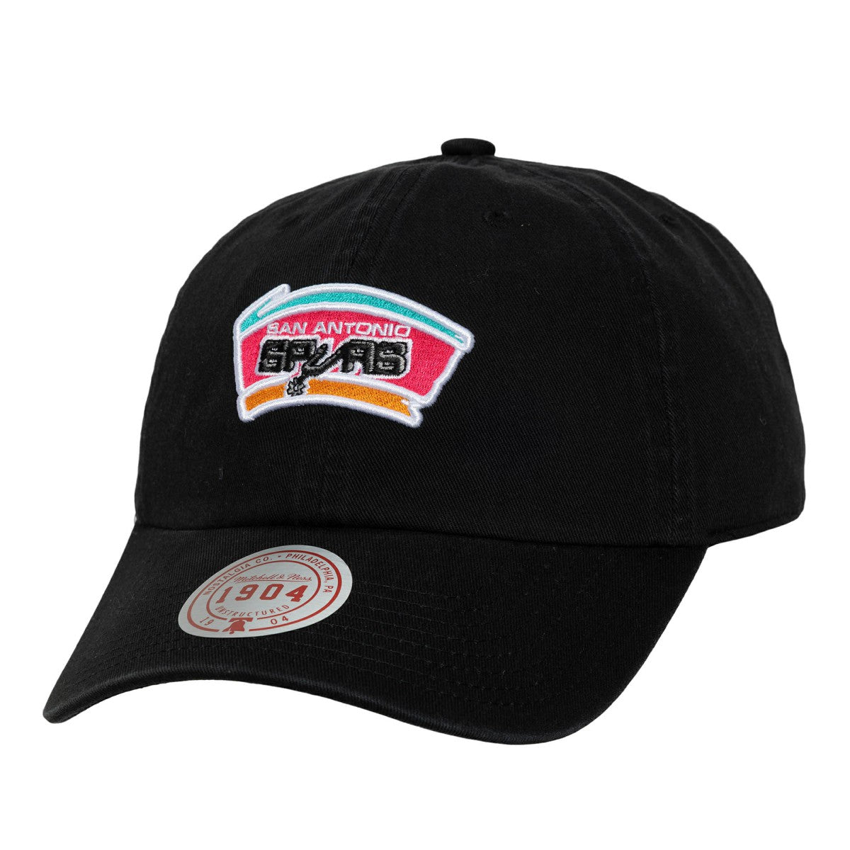 Black San Antonio Spurs Hardwood Classics 1904 Adjustable Hat | NBA