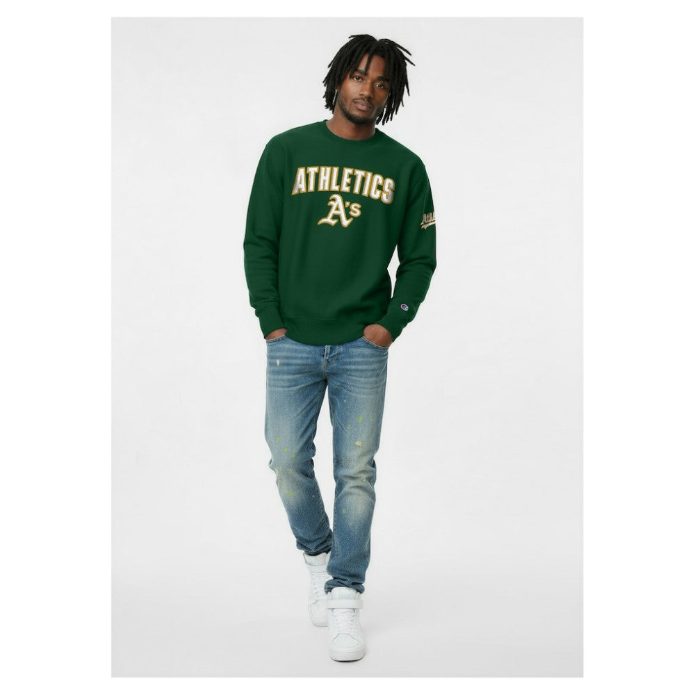 Athletics Champion Reverse Weave Chenille Sweatshirt - MLB Sweatshirts