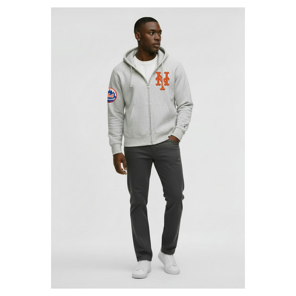 New York Mets Champion Reverse Weave Chenille Full-Zip Hoodie - MLB Hoodies