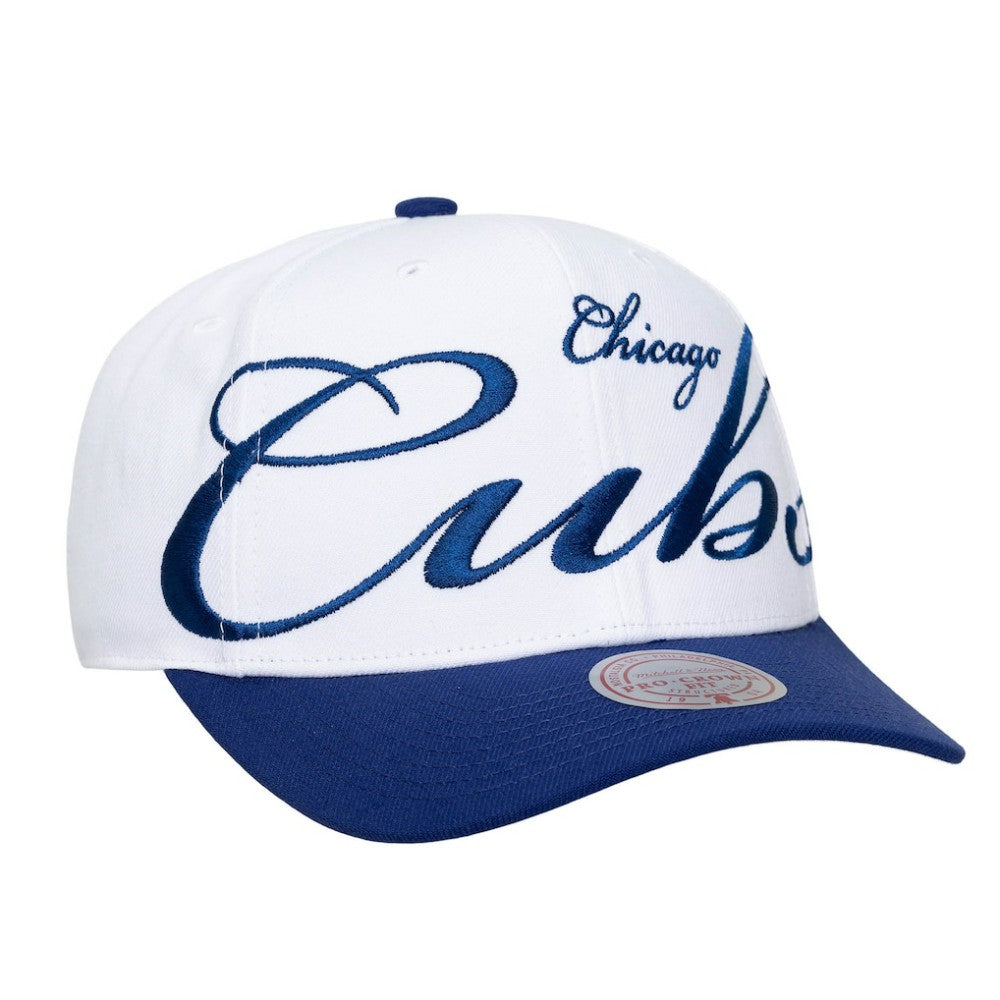 Chicago Cubs Mitchell & Ness Unisex XL Script Pro Crown Snapback Hat - MLB Hats