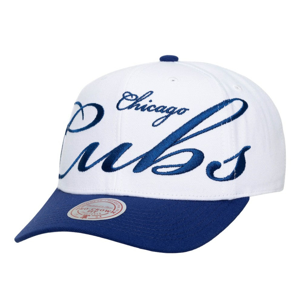 Chicago Cubs Mitchell & Ness Unisex XL Script Pro Crown Snapback Hat - MLB Hats