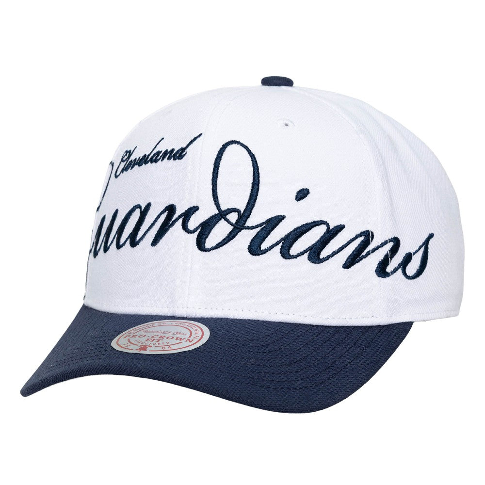 Cleveland Guardians Mitchell & Ness Unisex XL Script Pro Crown Snapback Hat - MLB Hats