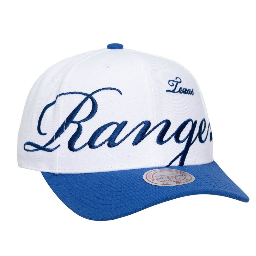 Texas Rangers Mitchell & Ness Unisex XL Script Pro Crown Adjustable Hat - MLB Hats