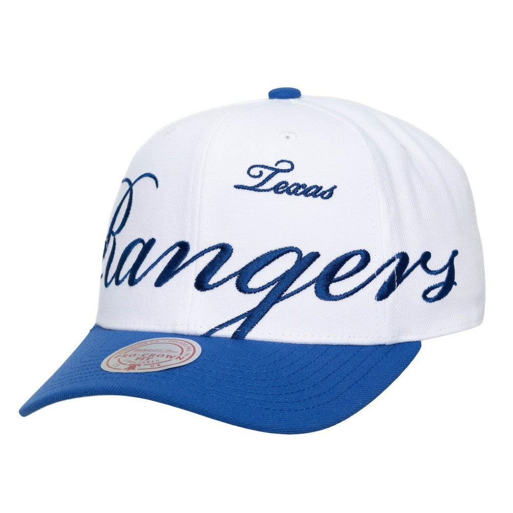 Texas Rangers Mitchell & Ness Unisex XL Script Pro Crown Adjustable Hat - MLB Hats